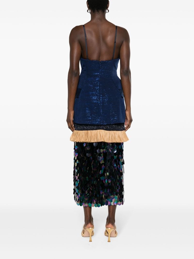 Blue Cynthia Petiole Kente Midi Dress
