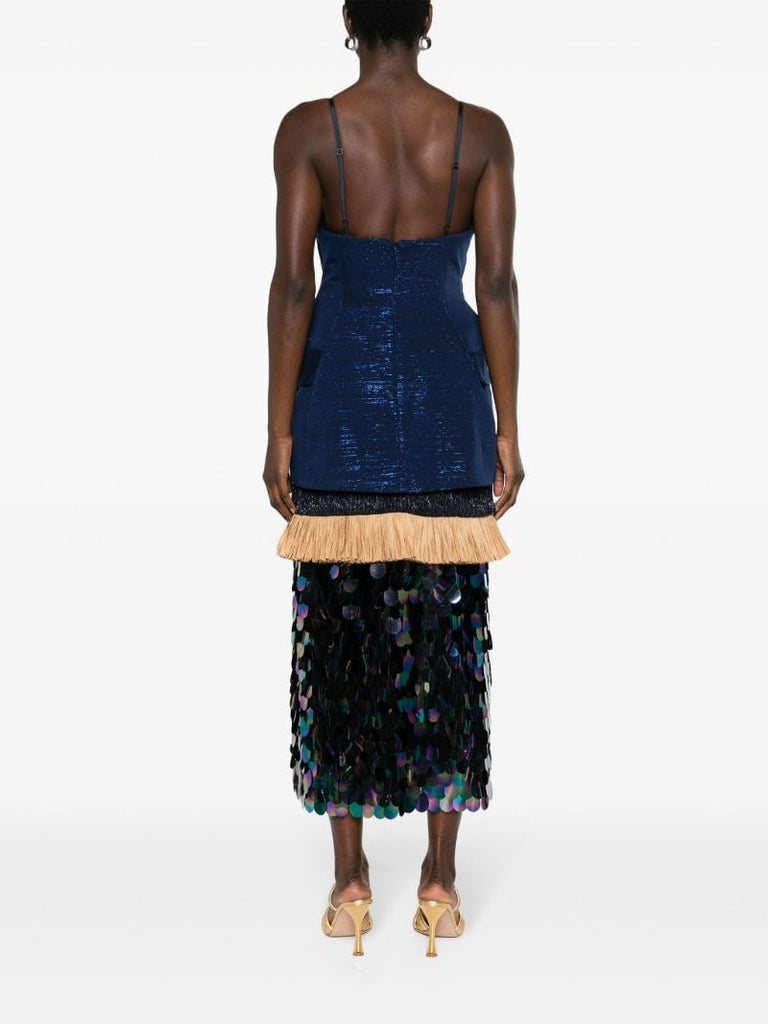 Blue Cynthia Petiole Kente Midi Dress