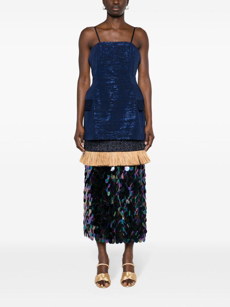 Blue Cynthia Petiole Kente Midi Dress