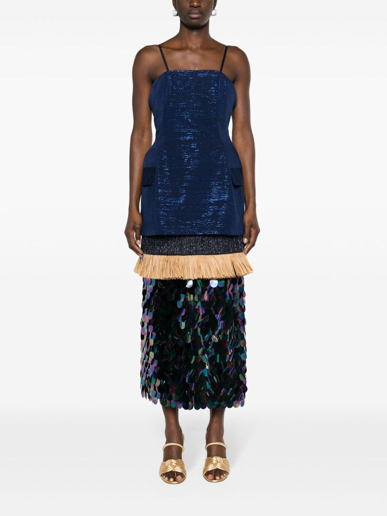 Blue Cynthia Petiole Kente Midi Dress
