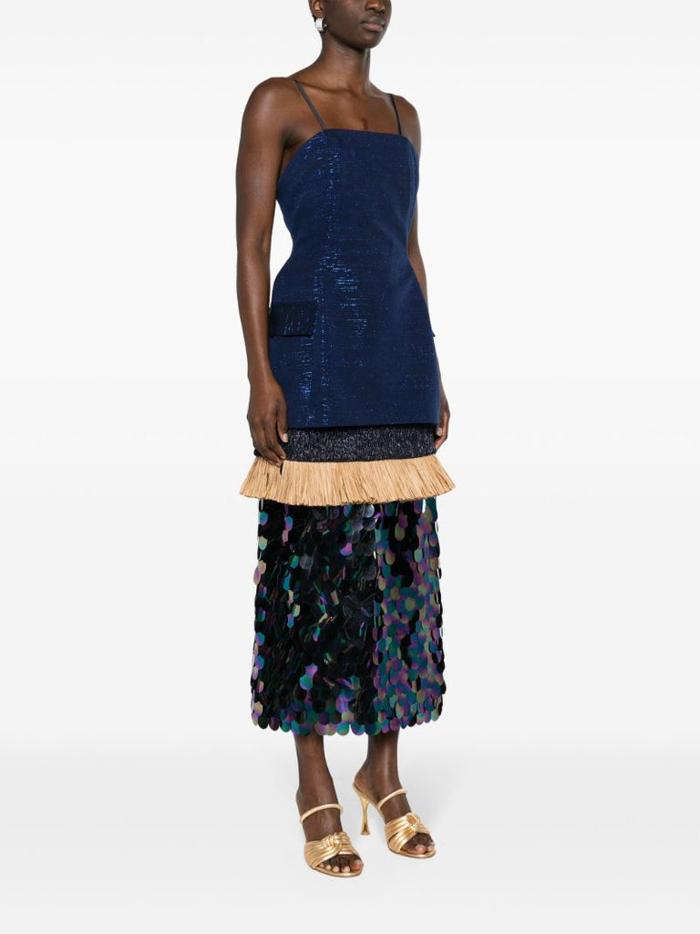 Blue Cynthia Petiole Kente Midi Dress