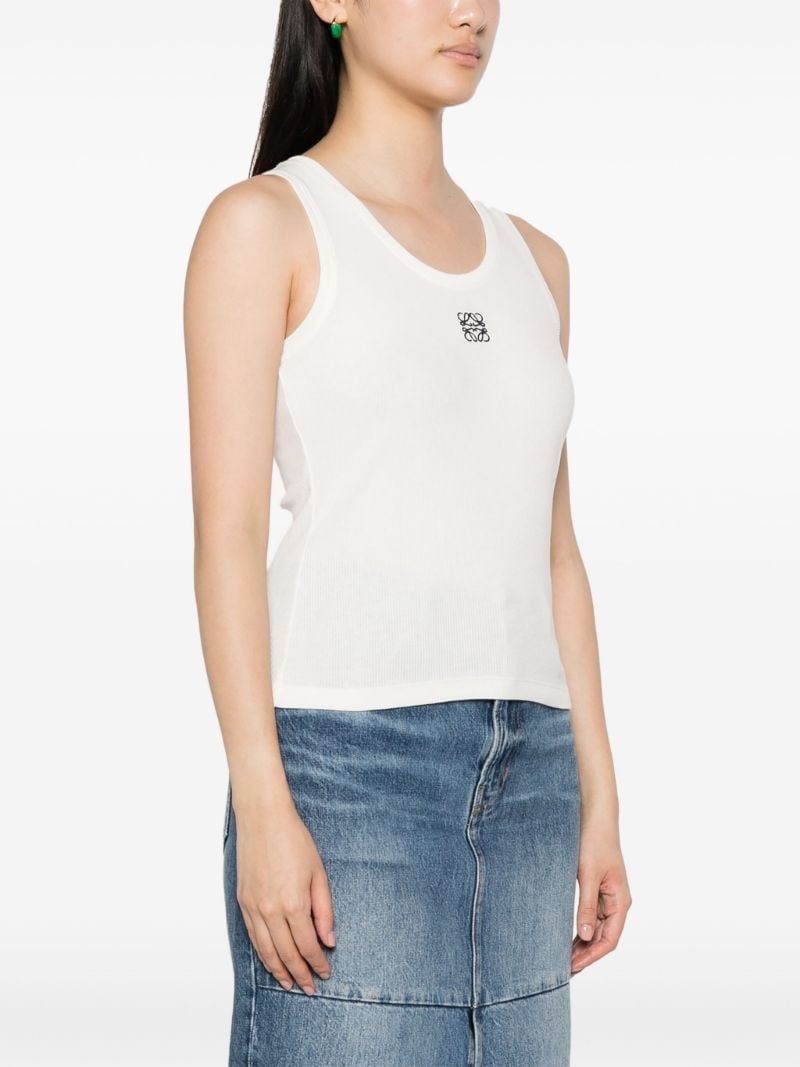 White Anagram Cotton Tank Top