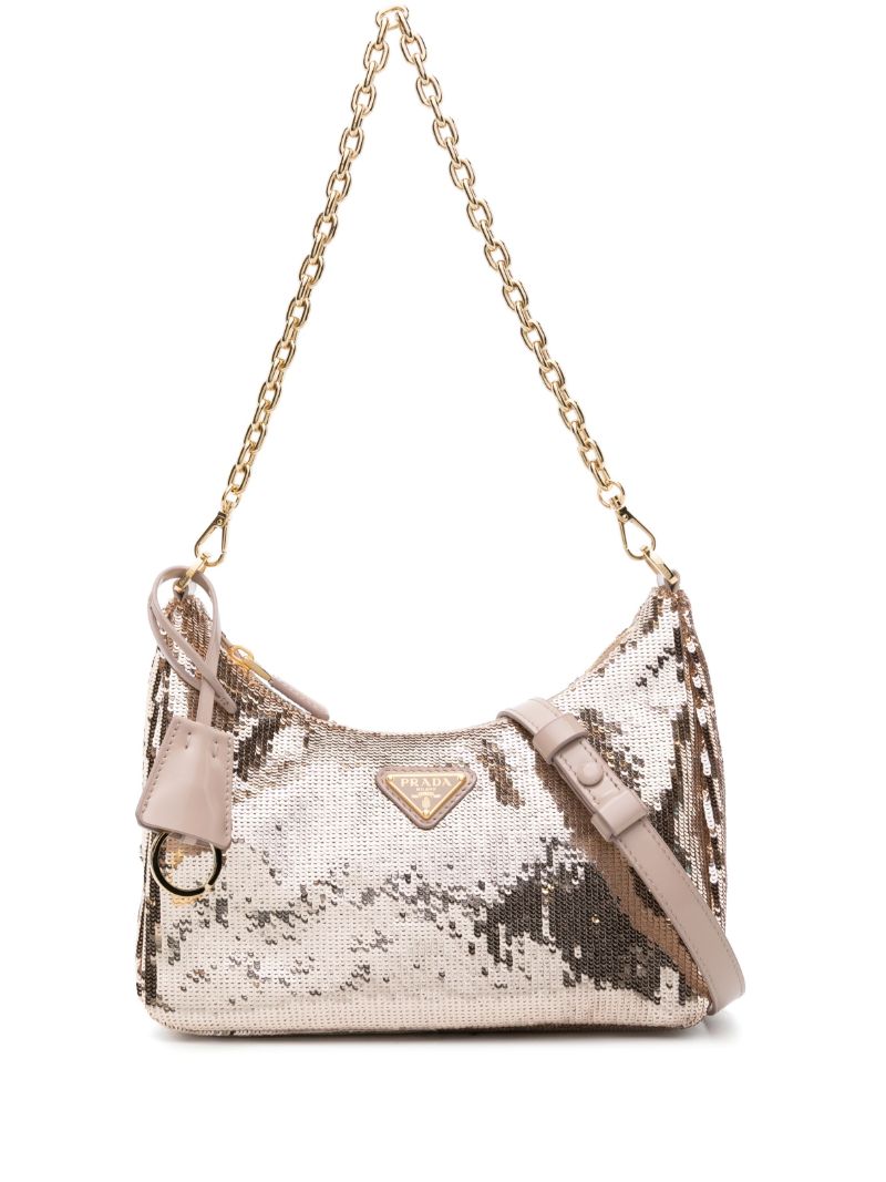 Pink Re-edition Sequin-embellished Shoulder Bag