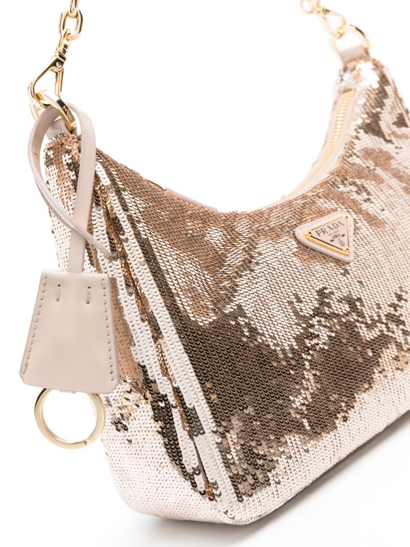 Pink Re-edition Sequin-embellished Shoulder Bag