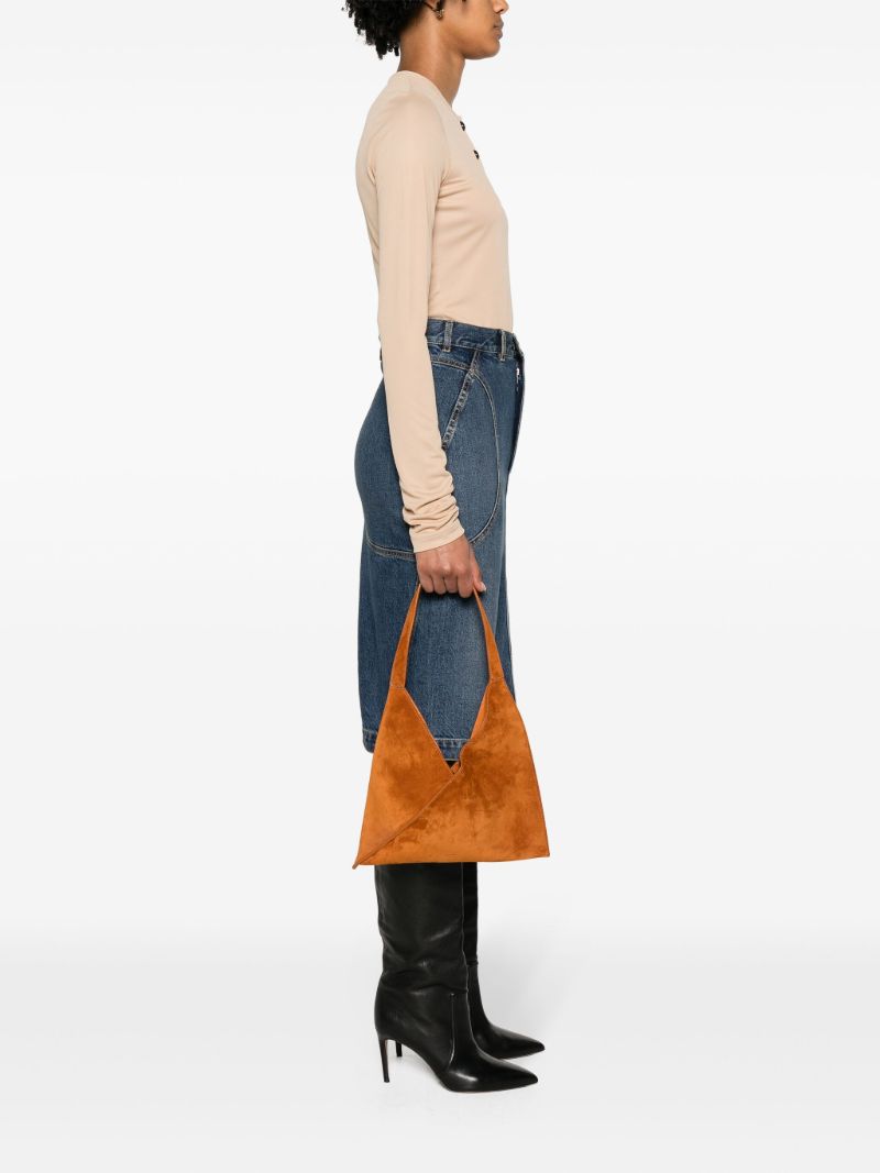 Brown Small Sara Suede Tote Bag