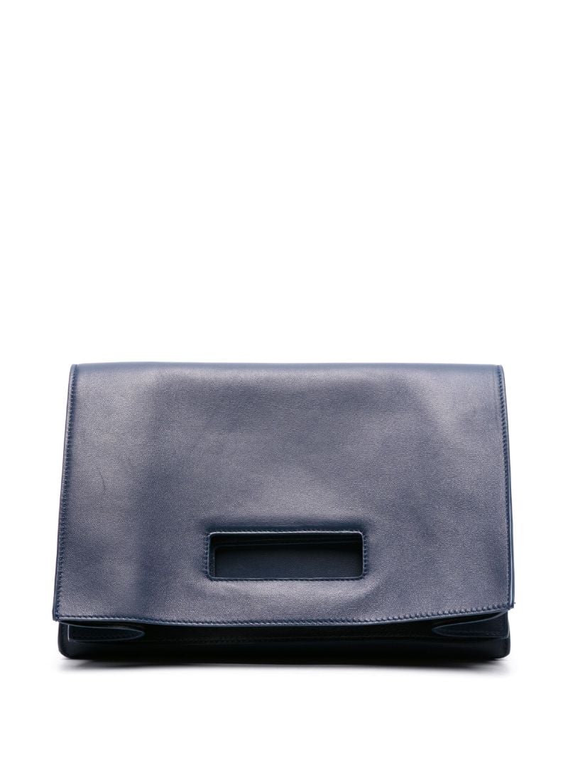 Blue Hudson Leather Clutch Bag