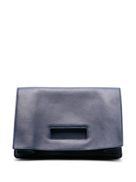 Blue Hudson Leather Clutch Bag