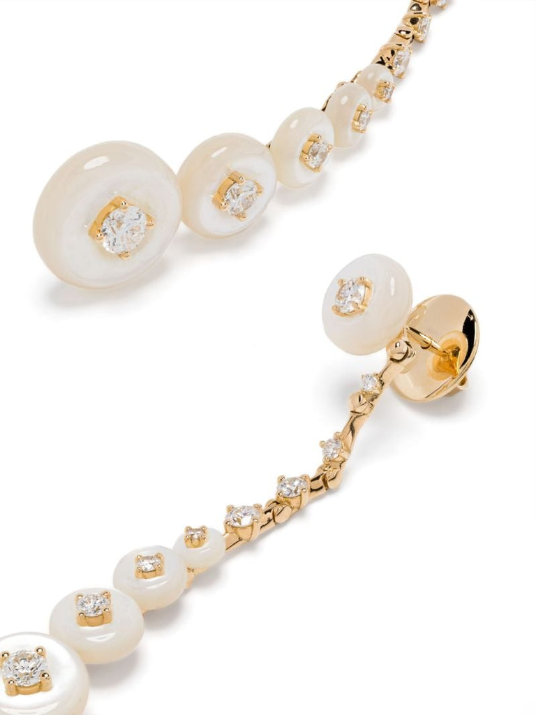 18k Yellow Gold Surrounding Diamond Drop Earrings