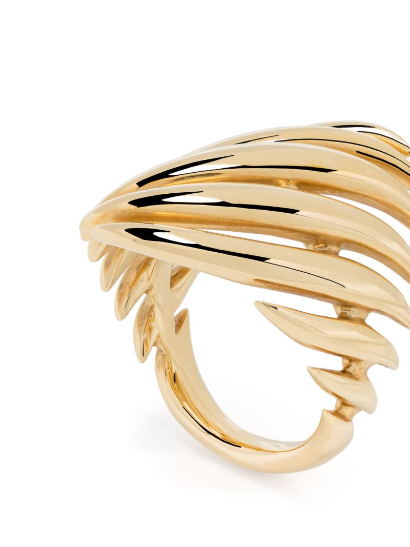 18k Yellow Gold Flame Medium Ring
