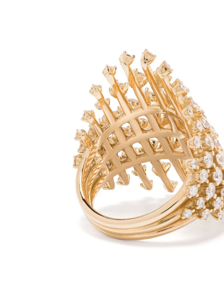 18k Yellow Gold Disco Medium Diamond Ring
