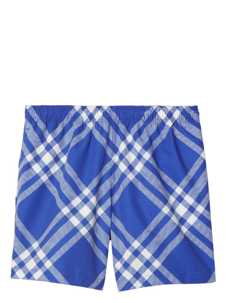 Blue Plaid Check Swim Shorts