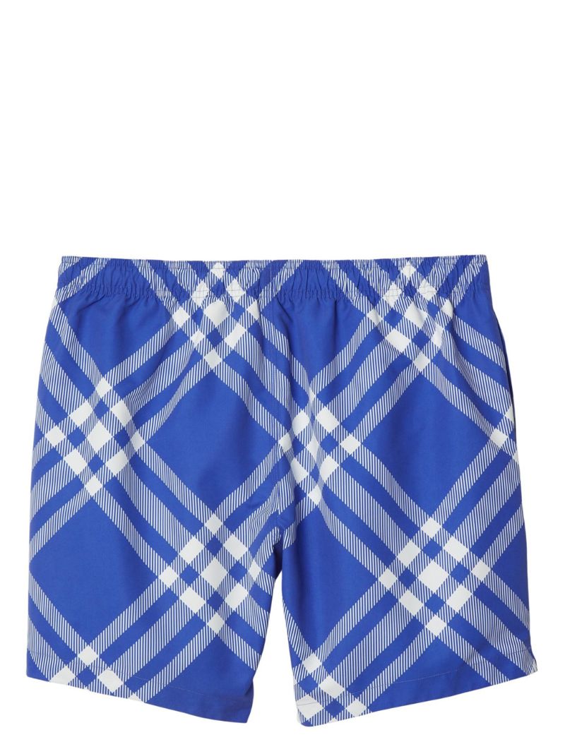 Blue Plaid Check Swim Shorts