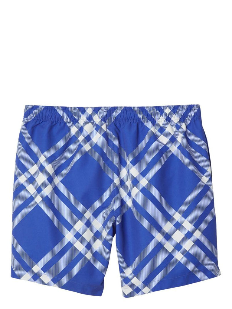 Blue Plaid Check Swim Shorts