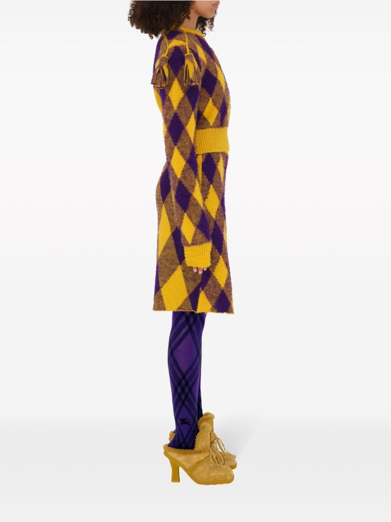 Yellow Argyle Wool Mini Skirt
