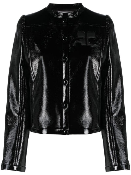 Black Iconic Vinyl Logo-appliquÃ© Jacket