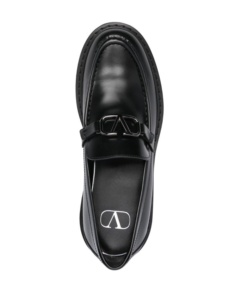 Black Vlogo Signature Leather Loafers