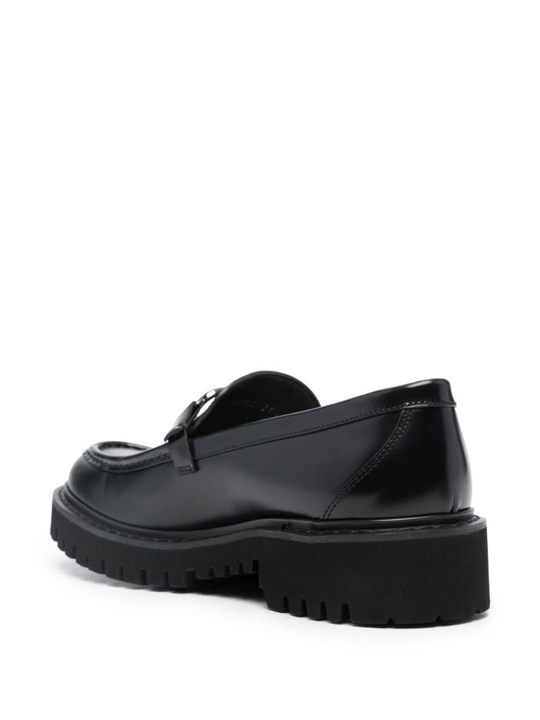 Black Vlogo Signature Leather Loafers