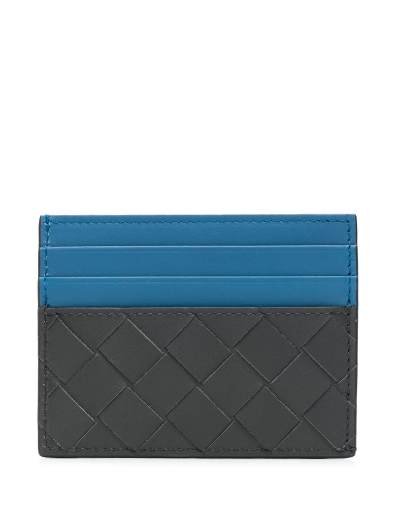Grey Intrecciato Leather Cardholder
