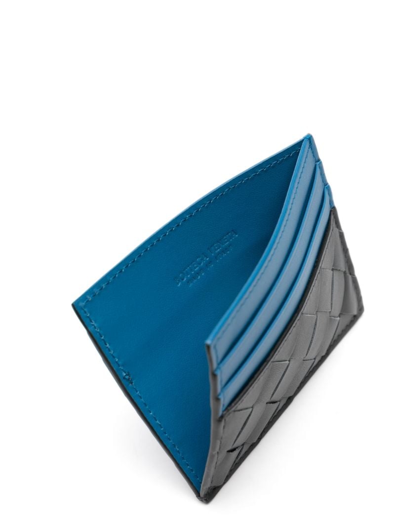 Grey Intrecciato Leather Cardholder