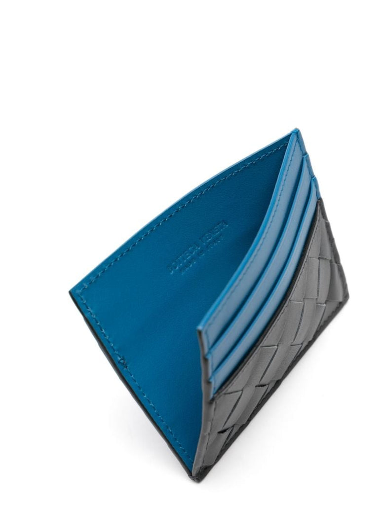 Grey Intrecciato Leather Cardholder