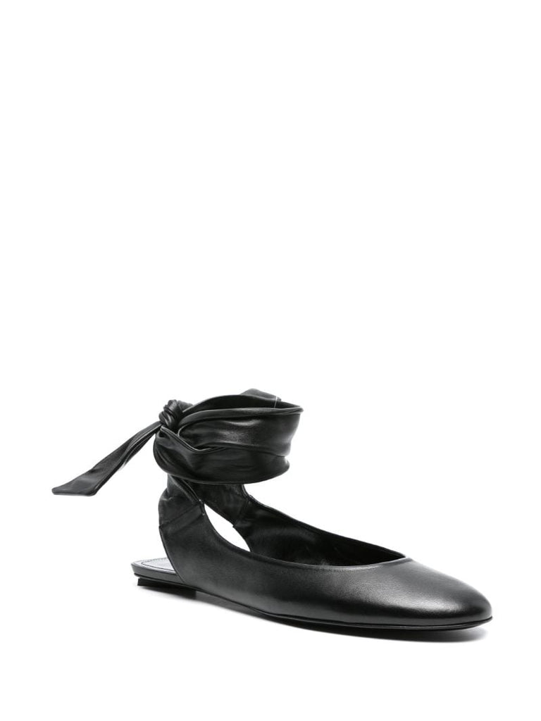 Black Cloe Leather Ballet Pumps