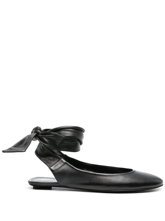 Black Cloe Leather Ballet Pumps