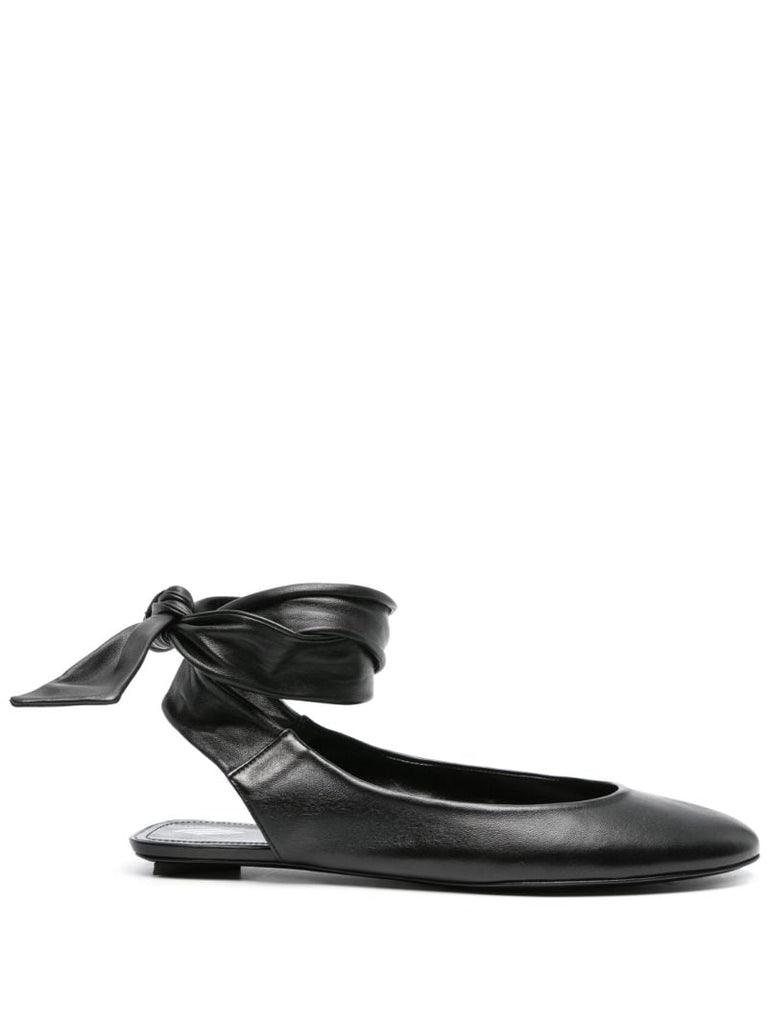 Black Cloe Leather Ballet Pumps