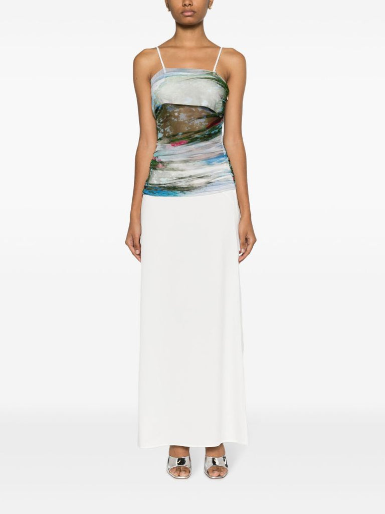 Green Lucid Garden-print Gown