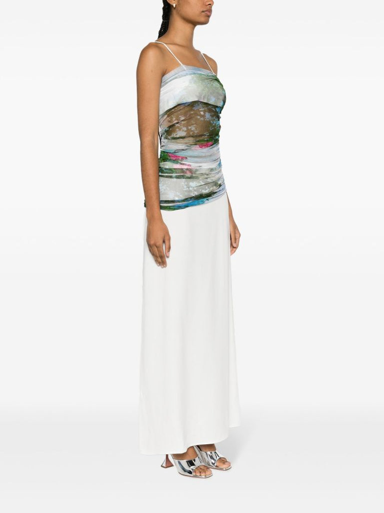 Green Lucid Garden-print Gown