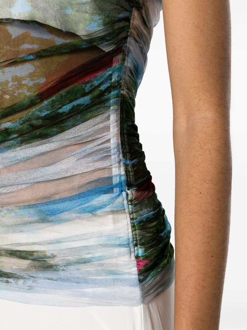 Green Lucid Garden-print Gown