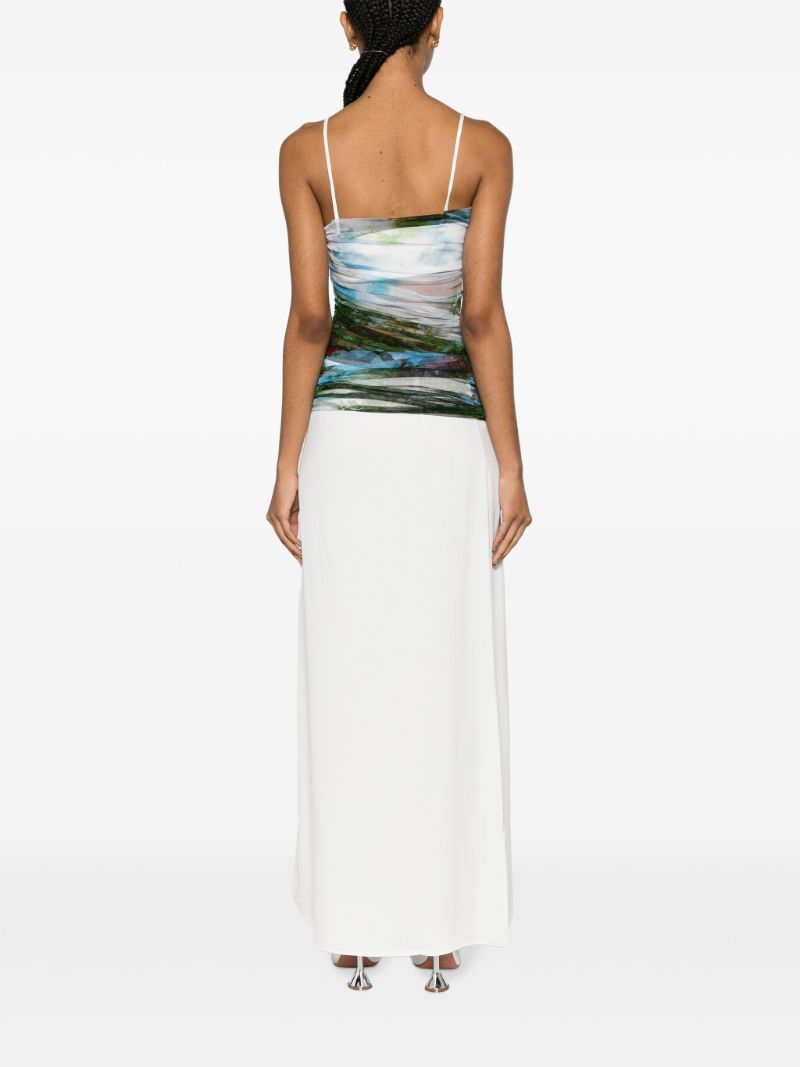 Green Lucid Garden-print Gown