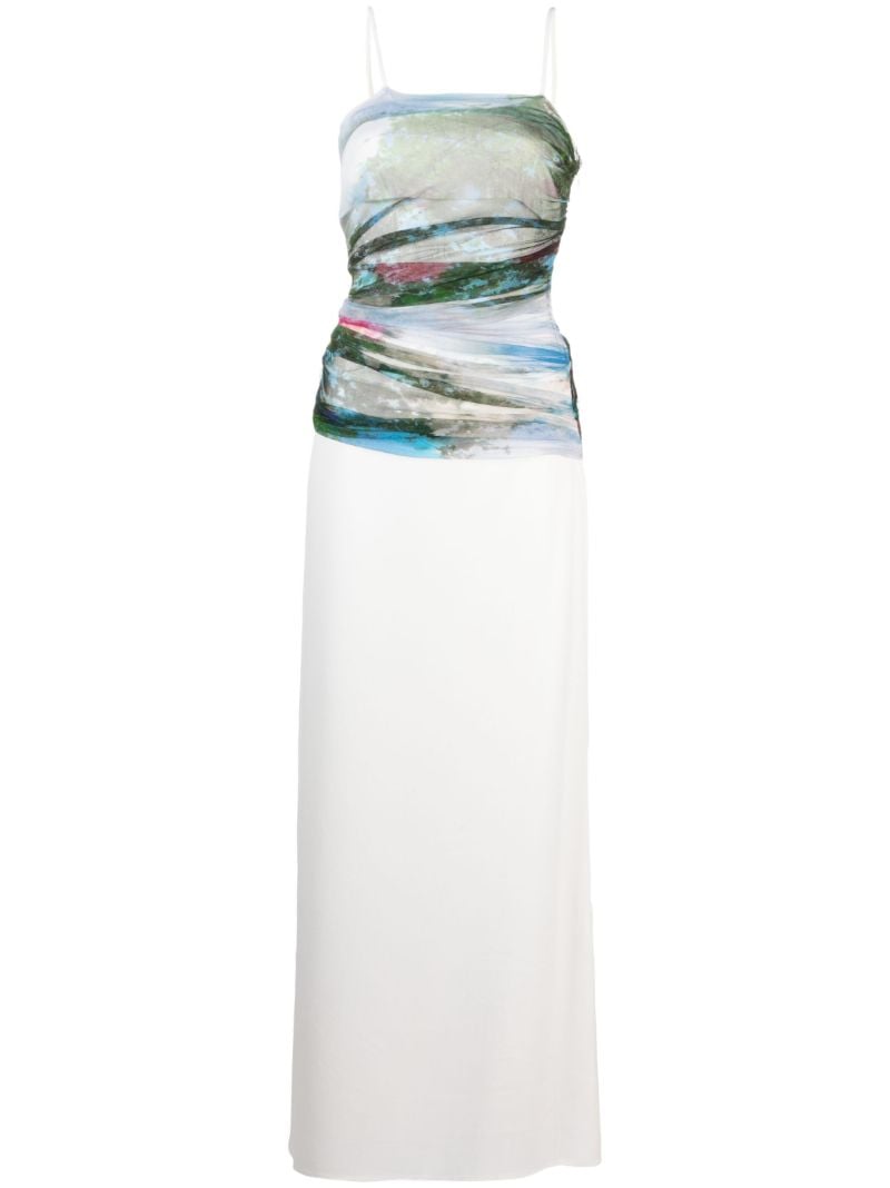 Green Lucid Garden-print Gown