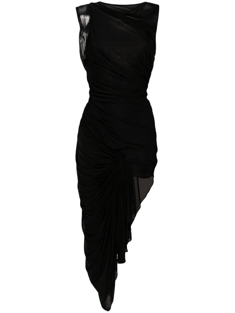 Black Galathea Asymmetric Midi Dress