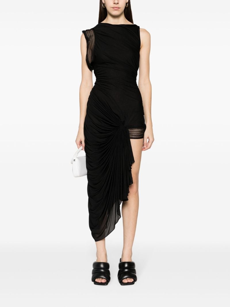Black Galathea Asymmetric Midi Dress