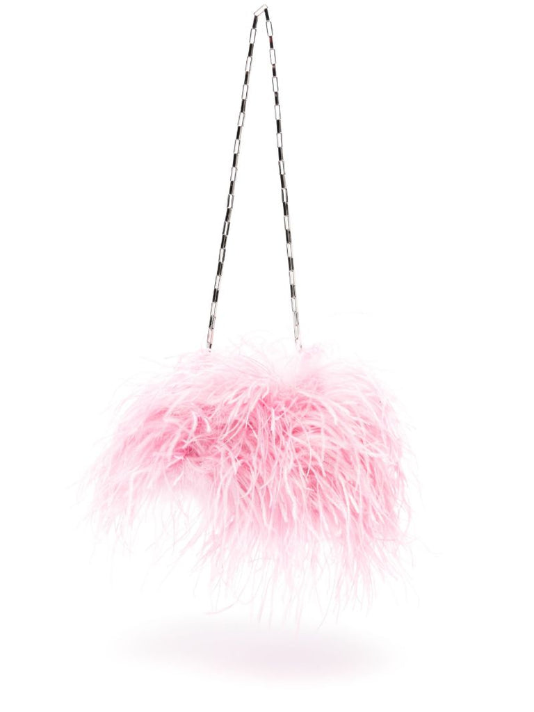 Pink Midnight Feather Clutch Bag