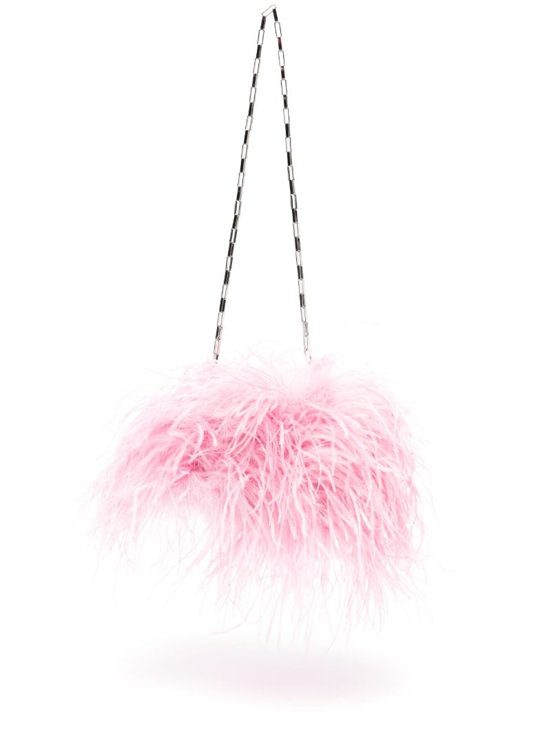 Pink Midnight Feather Clutch Bag