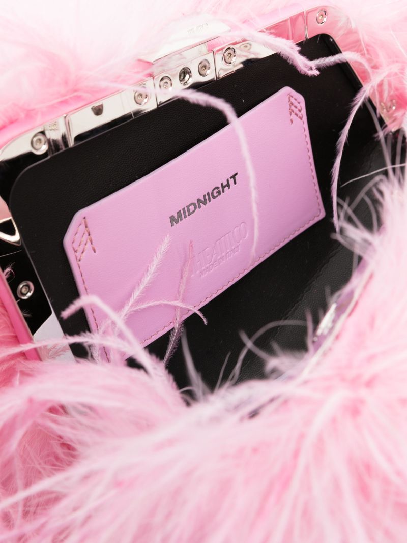 Pink Midnight Feather Clutch Bag