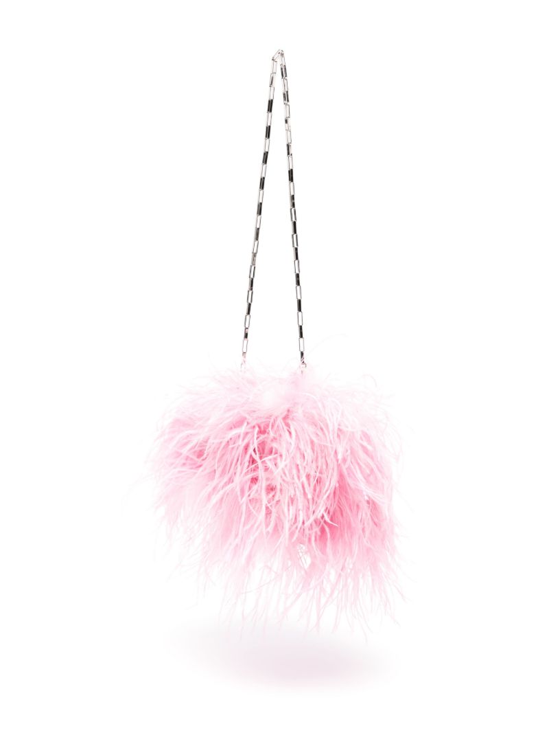 Pink Midnight Feather Clutch Bag