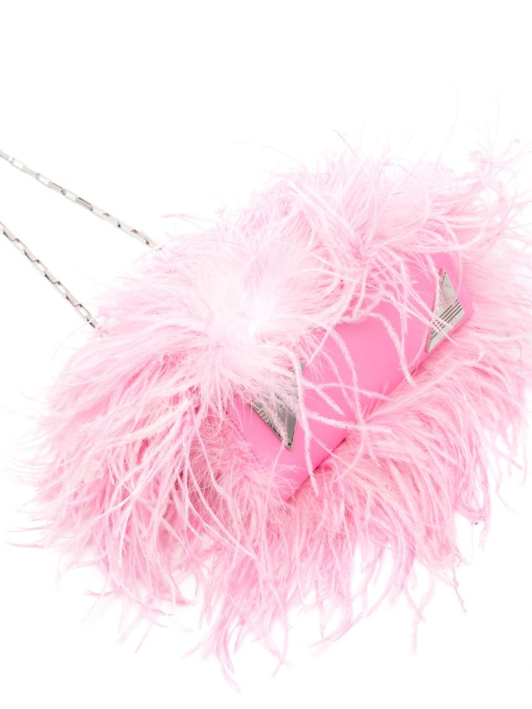 Pink Midnight Feather Clutch Bag