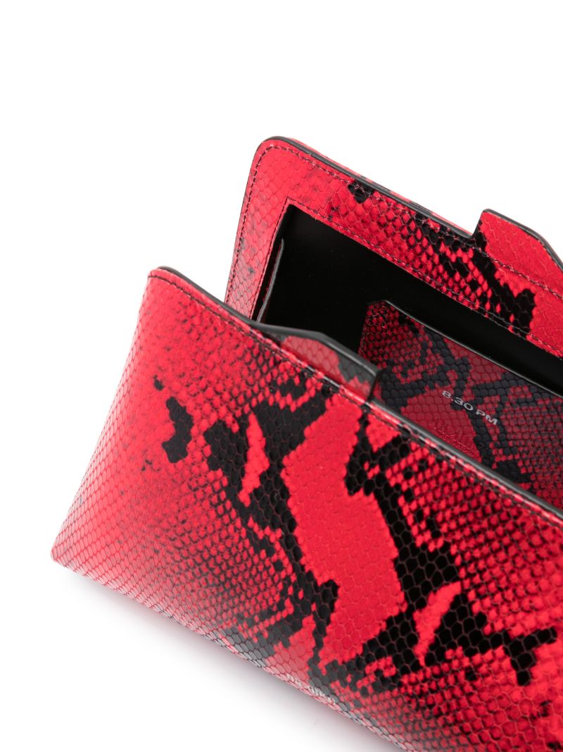 Red 8:30 Pm Snakeskin-effect Clutch Bag