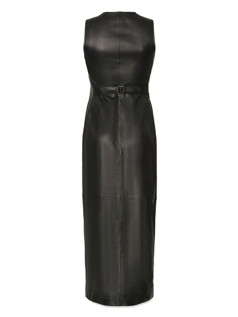 Black Leather Midi Dress