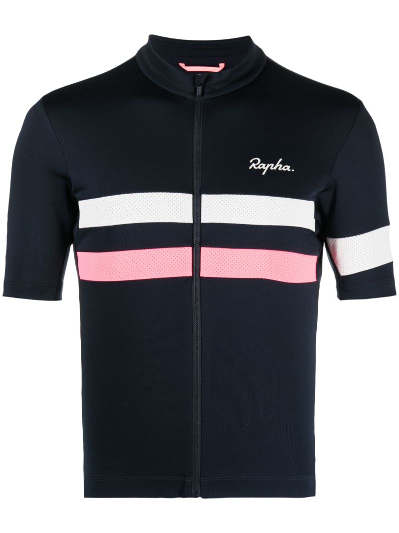 Blue Brevet Stripe Jersey Top