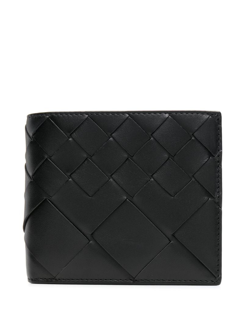Black Intrecciato Leather Wallet