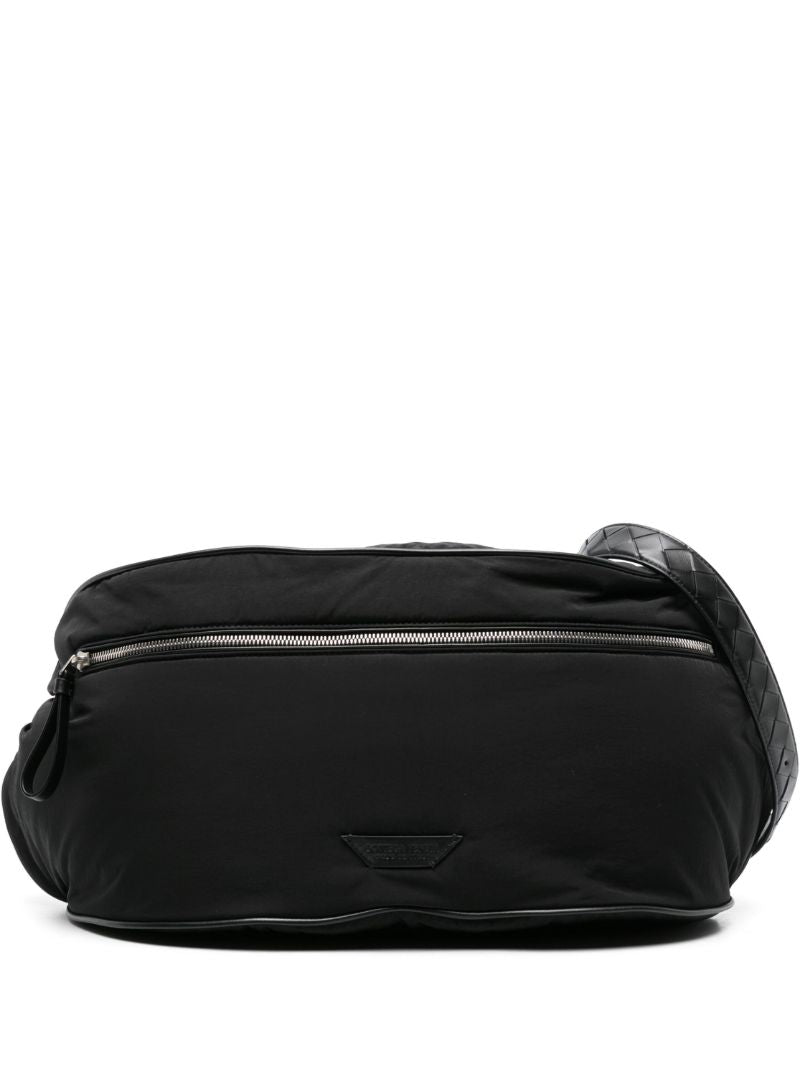 Black Intrecciato-strap Belt Bag