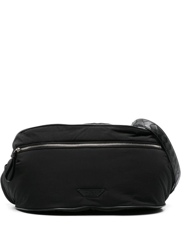 Black Intrecciato-strap Belt Bag