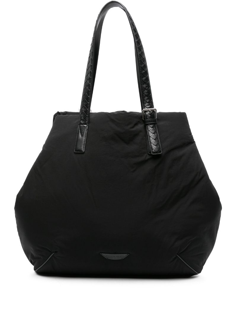 Black Intrecciato-straps Tote Bag