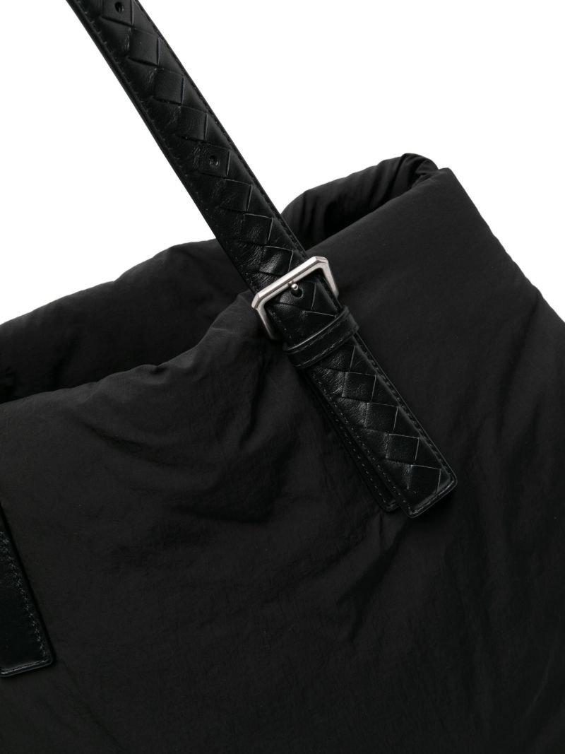 Black Intrecciato-straps Tote Bag