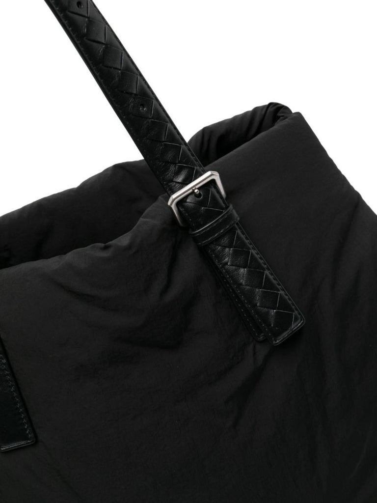 Black Intrecciato-straps Tote Bag