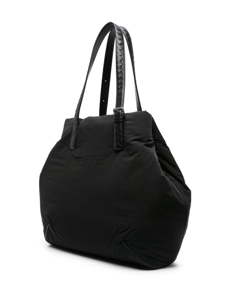 Black Intrecciato-straps Tote Bag
