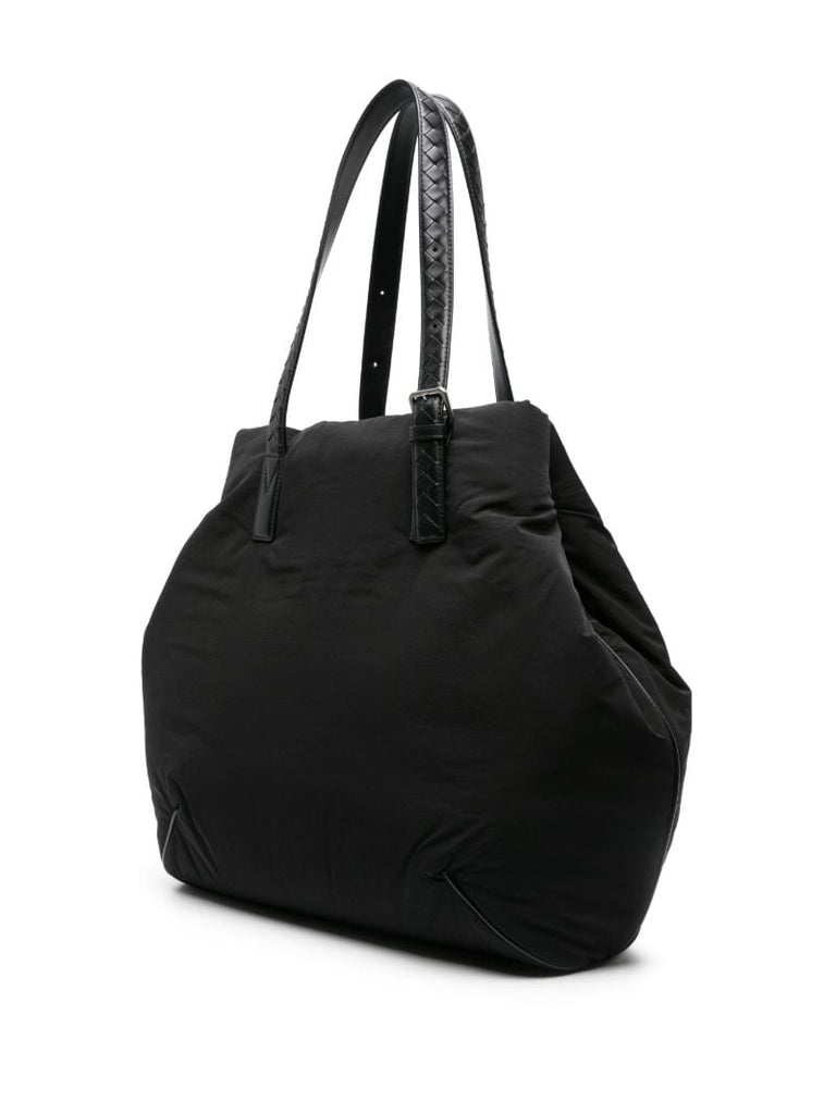 Black Intrecciato-straps Tote Bag